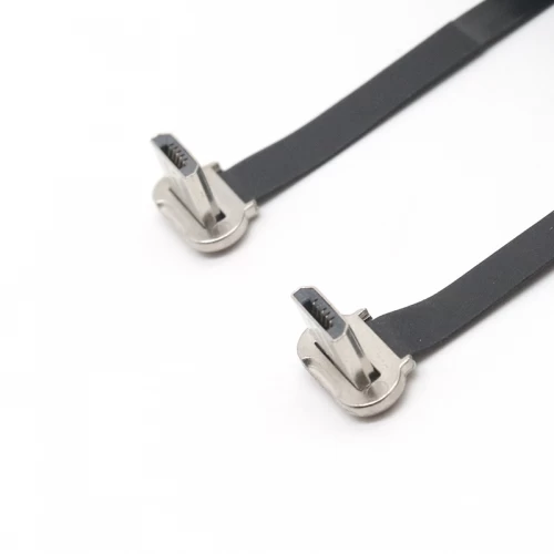 FFC Flat micro USB Cable,90 degree Ribbon fpc micro usb male to micro usb male cable